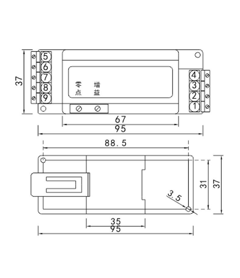 X1交流电压变送器尺寸图